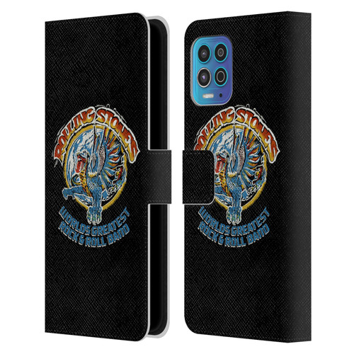 The Rolling Stones Graphics Greatest Rock And Roll Band Leather Book Wallet Case Cover For Motorola Moto G100