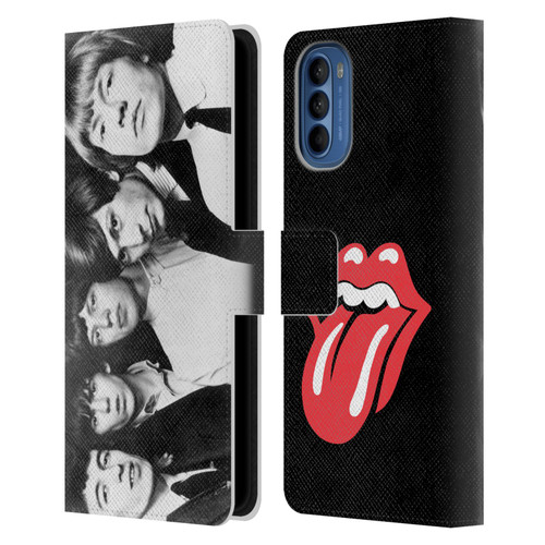 The Rolling Stones Graphics Classic Group Photo Leather Book Wallet Case Cover For Motorola Moto G41
