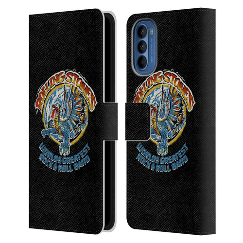 The Rolling Stones Graphics Greatest Rock And Roll Band Leather Book Wallet Case Cover For Motorola Moto G41