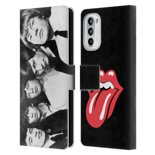 The Rolling Stones Graphics Classic Group Photo Leather Book Wallet Case Cover For Motorola Moto G52