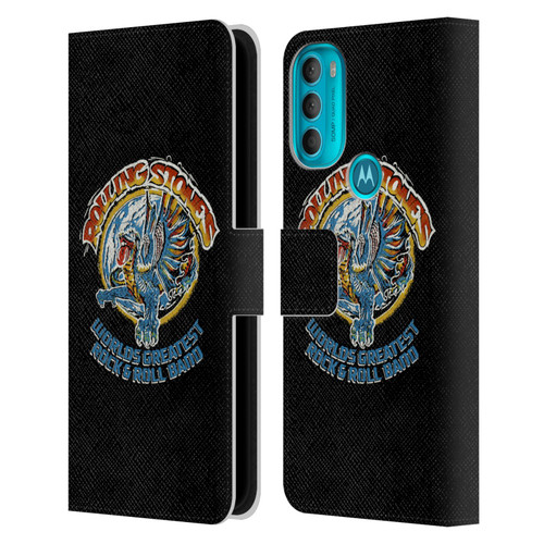 The Rolling Stones Graphics Greatest Rock And Roll Band Leather Book Wallet Case Cover For Motorola Moto G71 5G