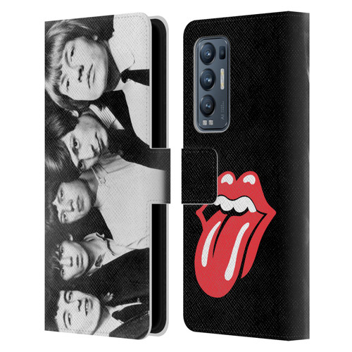 The Rolling Stones Graphics Classic Group Photo Leather Book Wallet Case Cover For OPPO Find X3 Neo / Reno5 Pro+ 5G