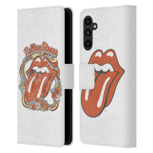 The Rolling Stones Graphics Flowers Tongue Leather Book Wallet Case Cover For Samsung Galaxy A13 5G (2021)