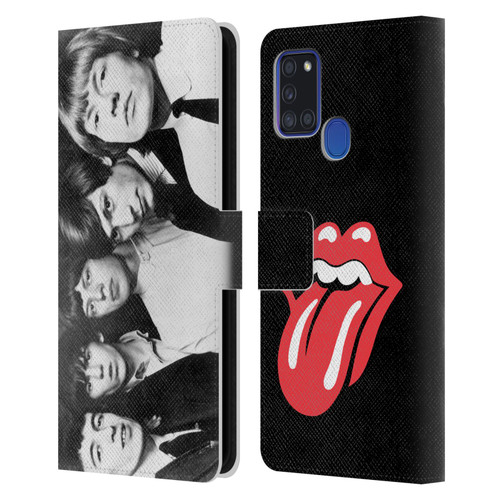 The Rolling Stones Graphics Classic Group Photo Leather Book Wallet Case Cover For Samsung Galaxy A21s (2020)