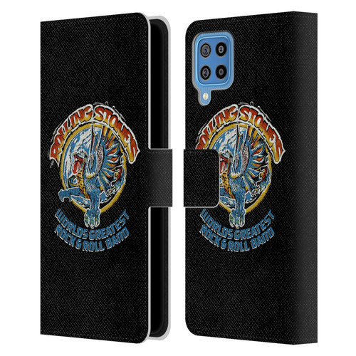 The Rolling Stones Graphics Greatest Rock And Roll Band Leather Book Wallet Case Cover For Samsung Galaxy F22 (2021)