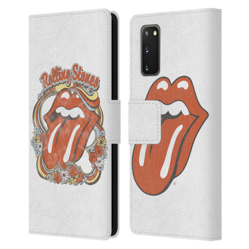 The Rolling Stones Graphics Flowers Tongue Leather Book Wallet Case Cover For Samsung Galaxy S20 / S20 5G