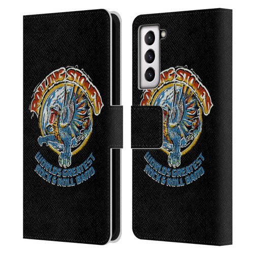 The Rolling Stones Graphics Greatest Rock And Roll Band Leather Book Wallet Case Cover For Samsung Galaxy S21 5G