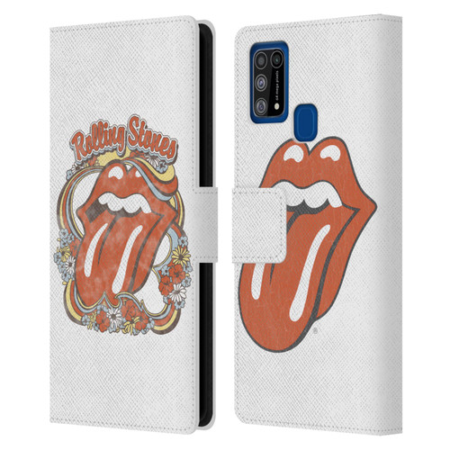 The Rolling Stones Graphics Flowers Tongue Leather Book Wallet Case Cover For Samsung Galaxy M31 (2020)