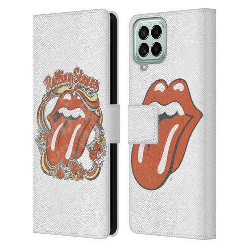 The Rolling Stones Graphics Flowers Tongue Leather Book Wallet Case Cover For Samsung Galaxy M33 (2022)