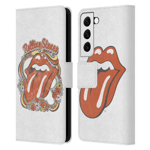 The Rolling Stones Graphics Flowers Tongue Leather Book Wallet Case Cover For Samsung Galaxy S22 5G