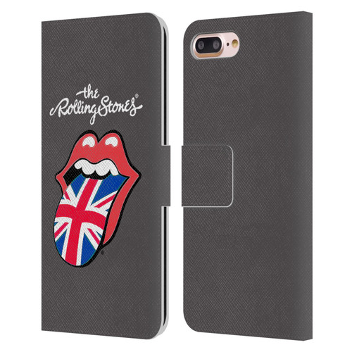 The Rolling Stones International Licks 1 United Kingdom Leather Book Wallet Case Cover For Apple iPhone 7 Plus / iPhone 8 Plus