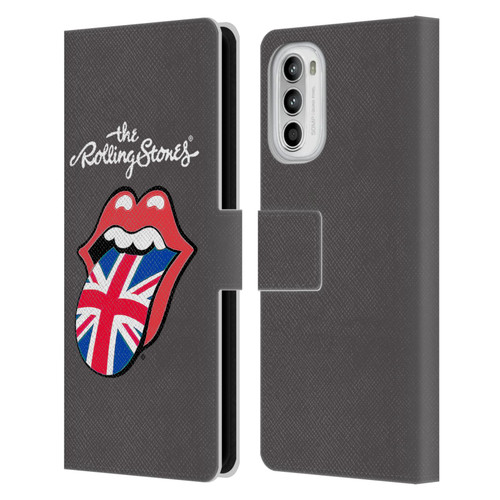 The Rolling Stones International Licks 1 United Kingdom Leather Book Wallet Case Cover For Motorola Moto G52
