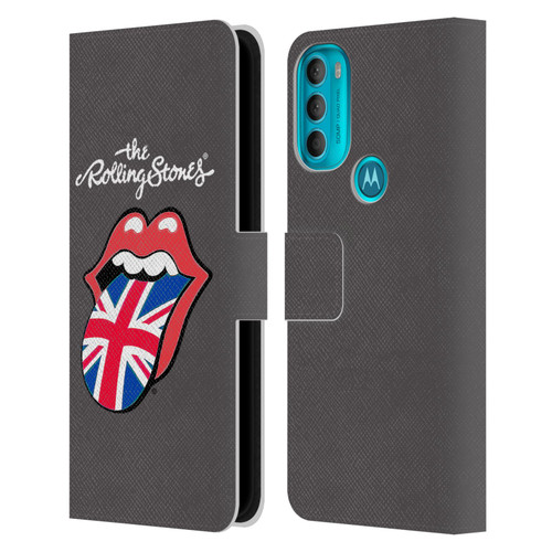 The Rolling Stones International Licks 1 United Kingdom Leather Book Wallet Case Cover For Motorola Moto G71 5G