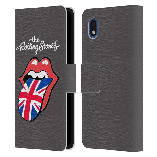 The Rolling Stones International Licks 1 United Kingdom Leather Book Wallet Case Cover For Samsung Galaxy A01 Core (2020)