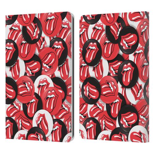 The Rolling Stones Licks Collection Tongue Classic Button Pattern Leather Book Wallet Case Cover For Amazon Kindle Paperwhite 1 / 2 / 3