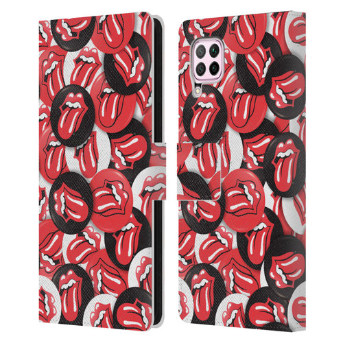 The Rolling Stones Licks Collection Tongue Classic Button Pattern Leather Book Wallet Case Cover For Huawei Nova 6 SE / P40 Lite