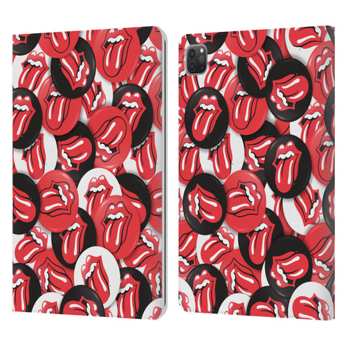 The Rolling Stones Licks Collection Tongue Classic Button Pattern Leather Book Wallet Case Cover For Apple iPad Pro 11 2020 / 2021 / 2022