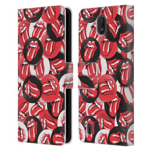The Rolling Stones Licks Collection Tongue Classic Button Pattern Leather Book Wallet Case Cover For Nokia C01 Plus/C1 2nd Edition