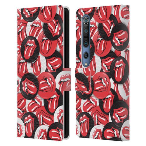 The Rolling Stones Licks Collection Tongue Classic Button Pattern Leather Book Wallet Case Cover For Xiaomi Mi 10 5G / Mi 10 Pro 5G