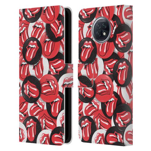 The Rolling Stones Licks Collection Tongue Classic Button Pattern Leather Book Wallet Case Cover For Xiaomi Redmi Note 9T 5G