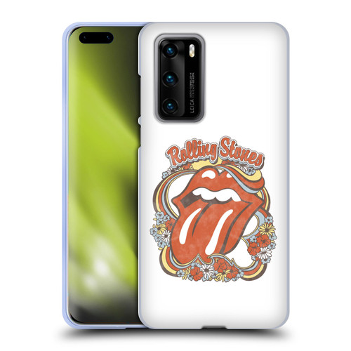 The Rolling Stones Graphics Flowers Tongue Soft Gel Case for Huawei P40 5G