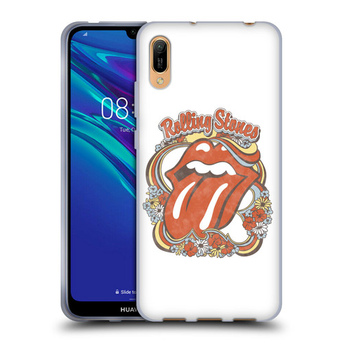 The Rolling Stones Graphics Flowers Tongue Soft Gel Case for Huawei Y6 Pro (2019)