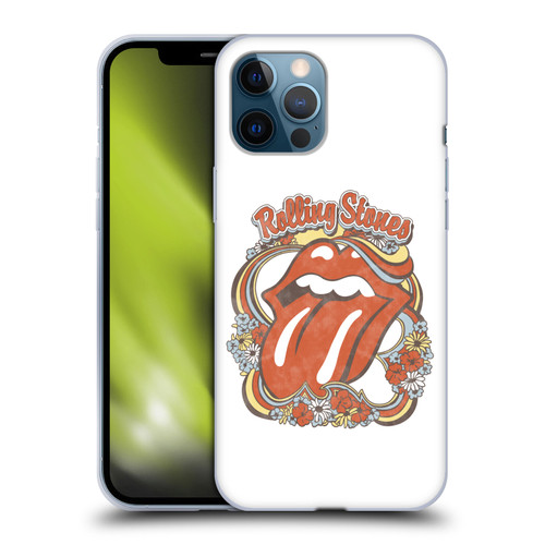 The Rolling Stones Graphics Flowers Tongue Soft Gel Case for Apple iPhone 12 Pro Max