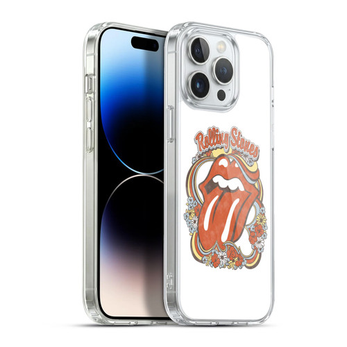 The Rolling Stones Graphics Flowers Tongue Soft Gel Case for Apple iPhone 13 Pro Max