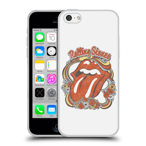 The Rolling Stones Graphics Flowers Tongue Soft Gel Case for Apple iPhone 5c