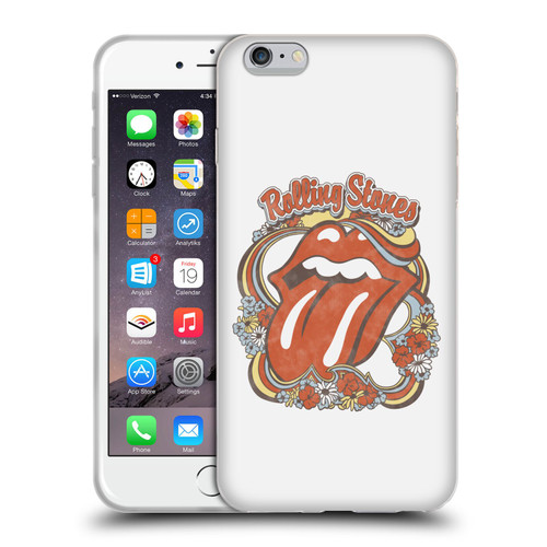 The Rolling Stones Graphics Flowers Tongue Soft Gel Case for Apple iPhone 6 Plus / iPhone 6s Plus