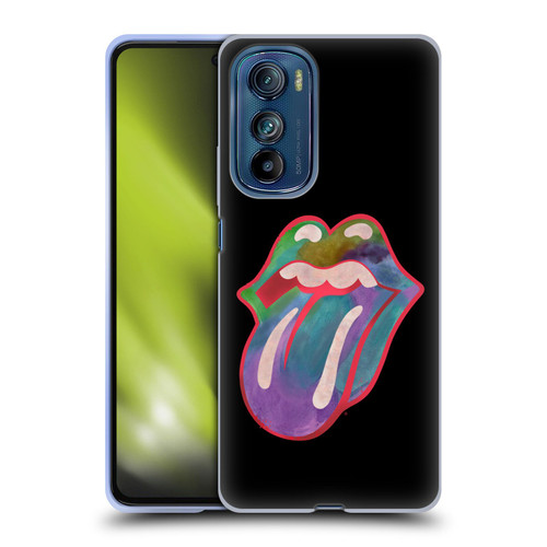The Rolling Stones Graphics Watercolour Tongue Soft Gel Case for Motorola Edge 30