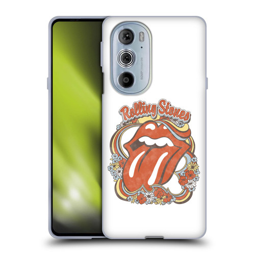 The Rolling Stones Graphics Flowers Tongue Soft Gel Case for Motorola Edge X30