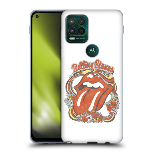 The Rolling Stones Graphics Flowers Tongue Soft Gel Case for Motorola Moto G Stylus 5G 2021