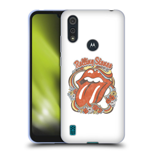 The Rolling Stones Graphics Flowers Tongue Soft Gel Case for Motorola Moto E6s (2020)