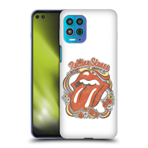 The Rolling Stones Graphics Flowers Tongue Soft Gel Case for Motorola Moto G100