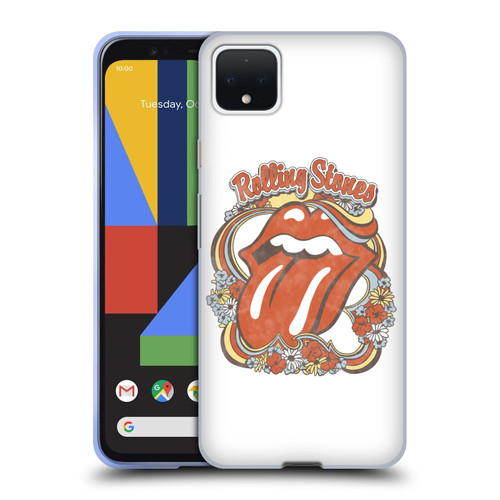 The Rolling Stones Graphics Flowers Tongue Soft Gel Case for Google Pixel 4 XL