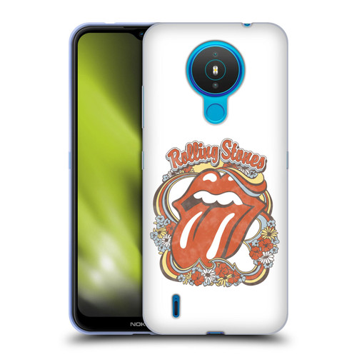 The Rolling Stones Graphics Flowers Tongue Soft Gel Case for Nokia 1.4