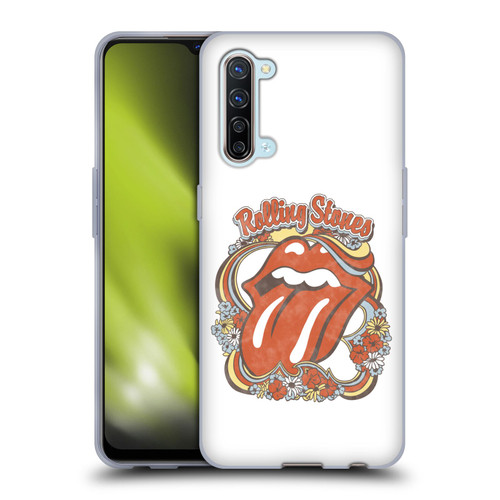 The Rolling Stones Graphics Flowers Tongue Soft Gel Case for OPPO Find X2 Lite 5G