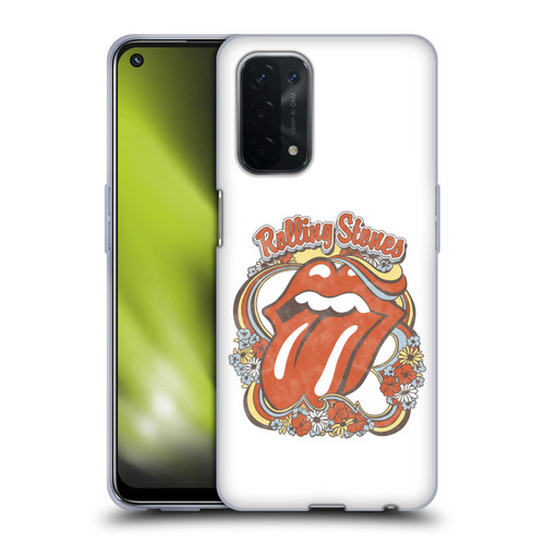 The Rolling Stones Graphics Flowers Tongue Soft Gel Case for OPPO A54 5G