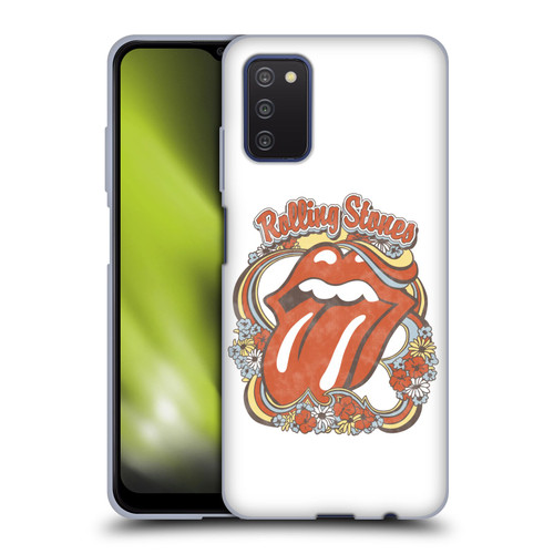 The Rolling Stones Graphics Flowers Tongue Soft Gel Case for Samsung Galaxy A03s (2021)