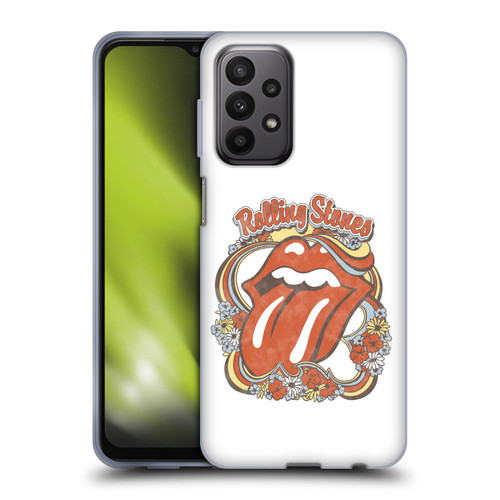 The Rolling Stones Graphics Flowers Tongue Soft Gel Case for Samsung Galaxy A23 / 5G (2022)