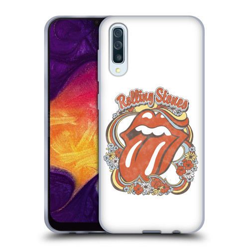 The Rolling Stones Graphics Flowers Tongue Soft Gel Case for Samsung Galaxy A50/A30s (2019)