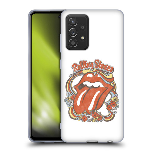 The Rolling Stones Graphics Flowers Tongue Soft Gel Case for Samsung Galaxy A52 / A52s / 5G (2021)
