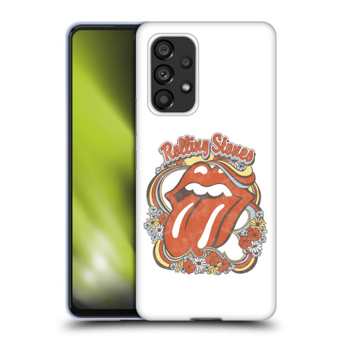 The Rolling Stones Graphics Flowers Tongue Soft Gel Case for Samsung Galaxy A53 5G (2022)