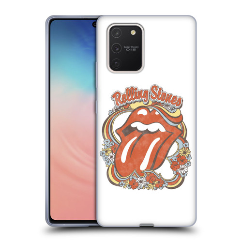 The Rolling Stones Graphics Flowers Tongue Soft Gel Case for Samsung Galaxy S10 Lite