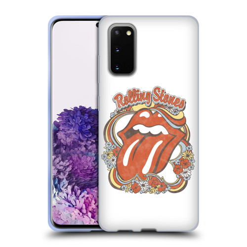 The Rolling Stones Graphics Flowers Tongue Soft Gel Case for Samsung Galaxy S20 / S20 5G