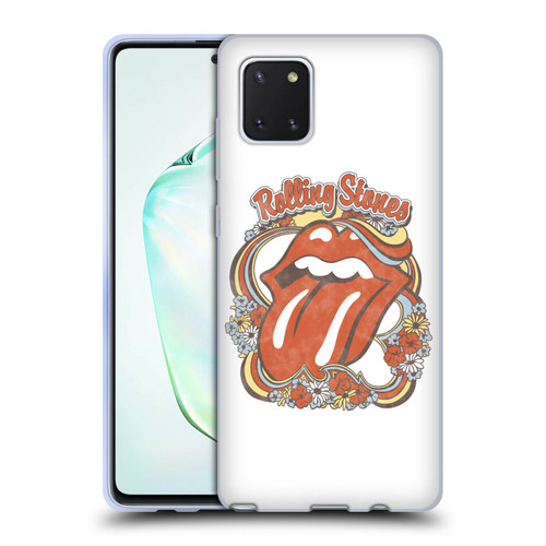 The Rolling Stones Graphics Flowers Tongue Soft Gel Case for Samsung Galaxy Note10 Lite