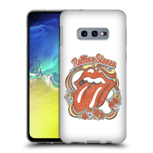 The Rolling Stones Graphics Flowers Tongue Soft Gel Case for Samsung Galaxy S10e