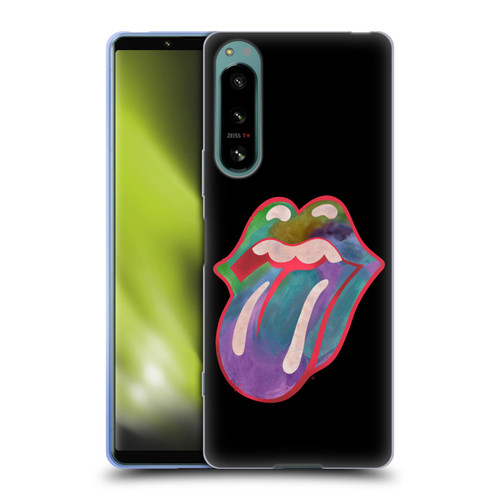 The Rolling Stones Graphics Watercolour Tongue Soft Gel Case for Sony Xperia 5 IV