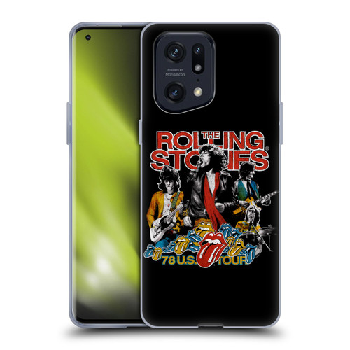 The Rolling Stones Key Art 78 US Tour Vintage Soft Gel Case for OPPO Find X5 Pro